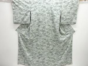 家屋風景模様単衣小紋着物(内袖付き)